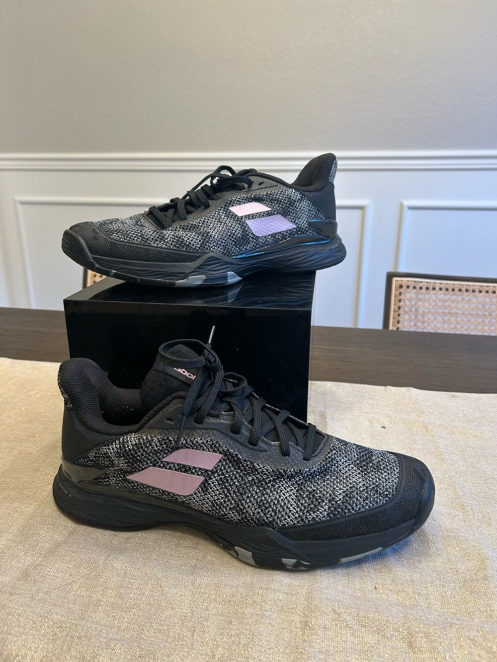 Babolat Ortholite Jet Tere AC Women 10 Black & Gray Tennis Shoes with Pink Logo - Picture 4 of 13